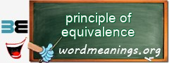 WordMeaning blackboard for principle of equivalence